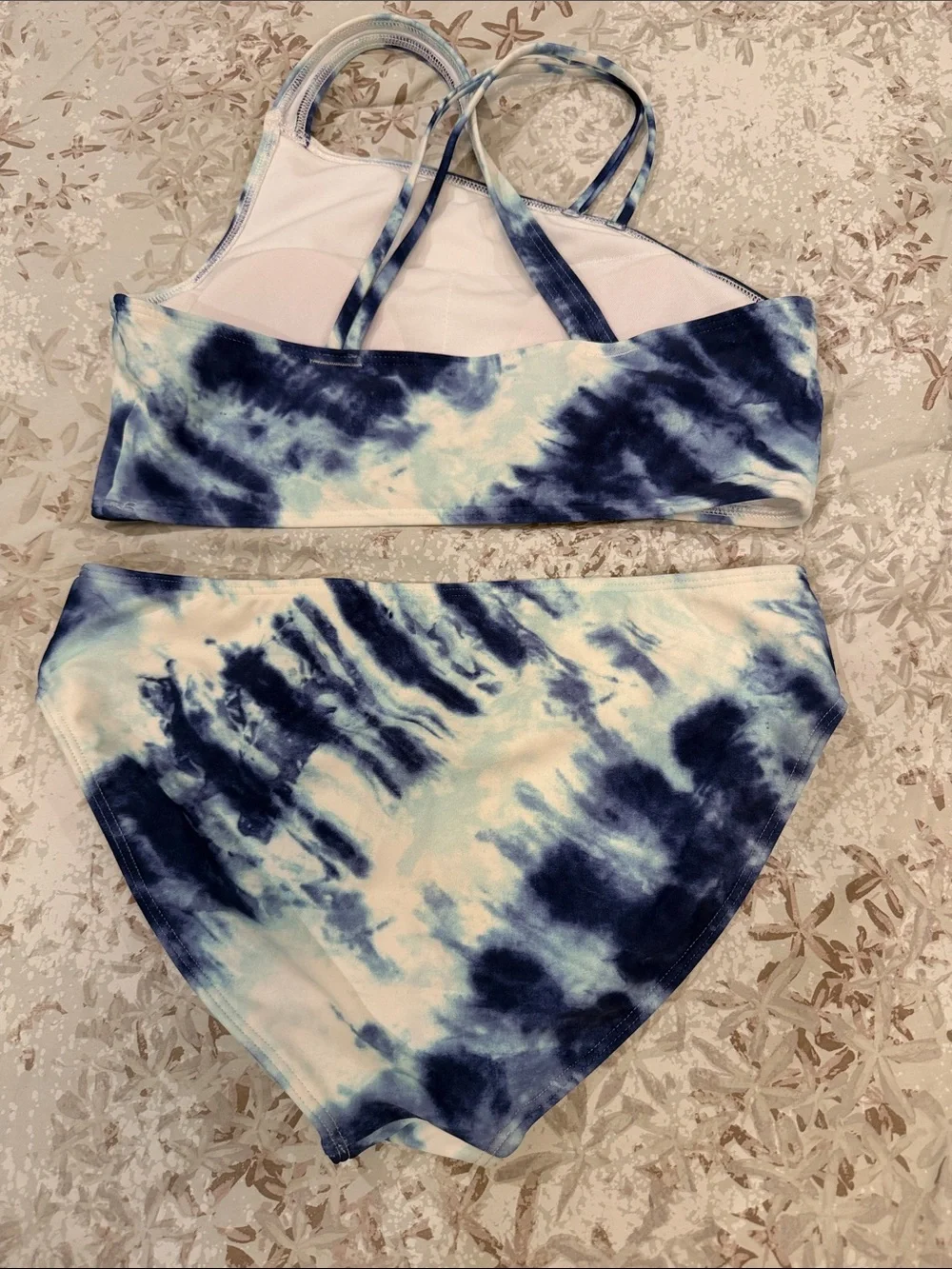 abercrombie kids Navy & White Tie-Dye Two-Piece Swim Bikini